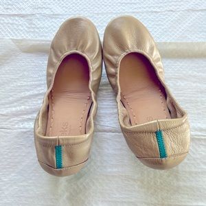 Tieks metallic champagne ballet flats